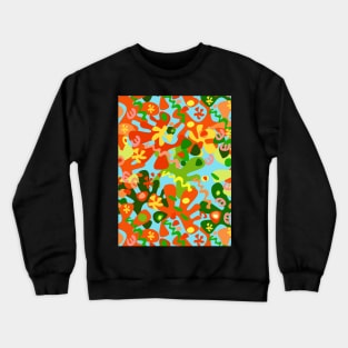 Garden of Earthly Delights on Sky Blue Vertical Double Crewneck Sweatshirt